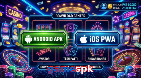 Main screen of Gamespk download page for PK players